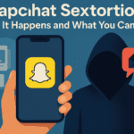 Snapchat sextortion victim receiving threatening message on phone, highlighting the emotional impact of online blackmail.
