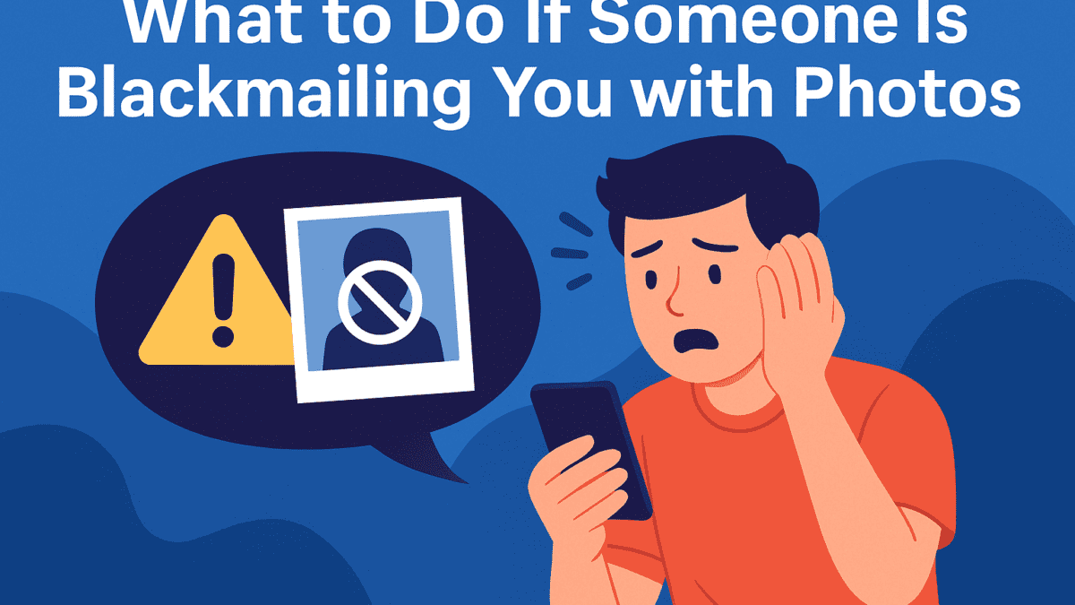 Man being blackmailed with private photos