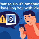 Man being blackmailed with private photos